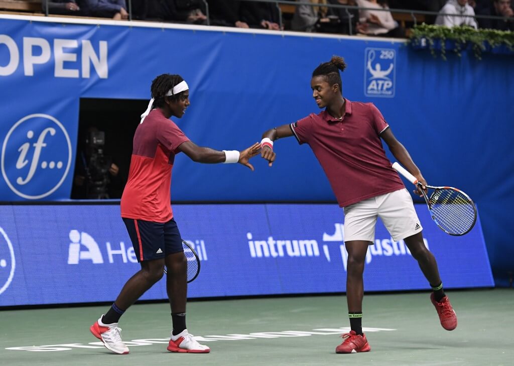 Elias och Mikael Ymer under Stockholm Open Tennis